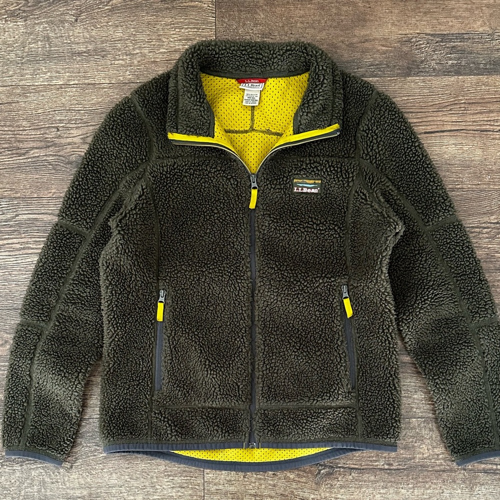 LL Bean Women’s Mountain Deep Pile Fleece Full Zip Jacket Size Medium 500366